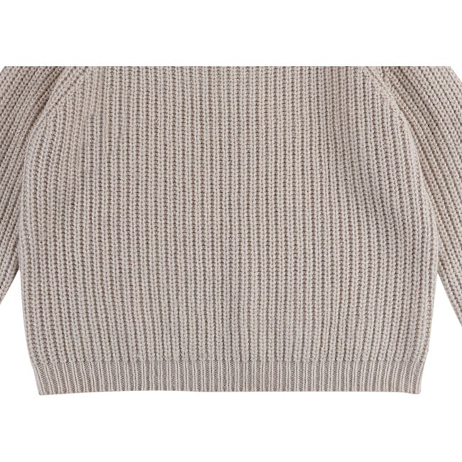 Garie Knit Crew Neck Long Sleeve Sweater, Soft Sand - Sweaters - 5