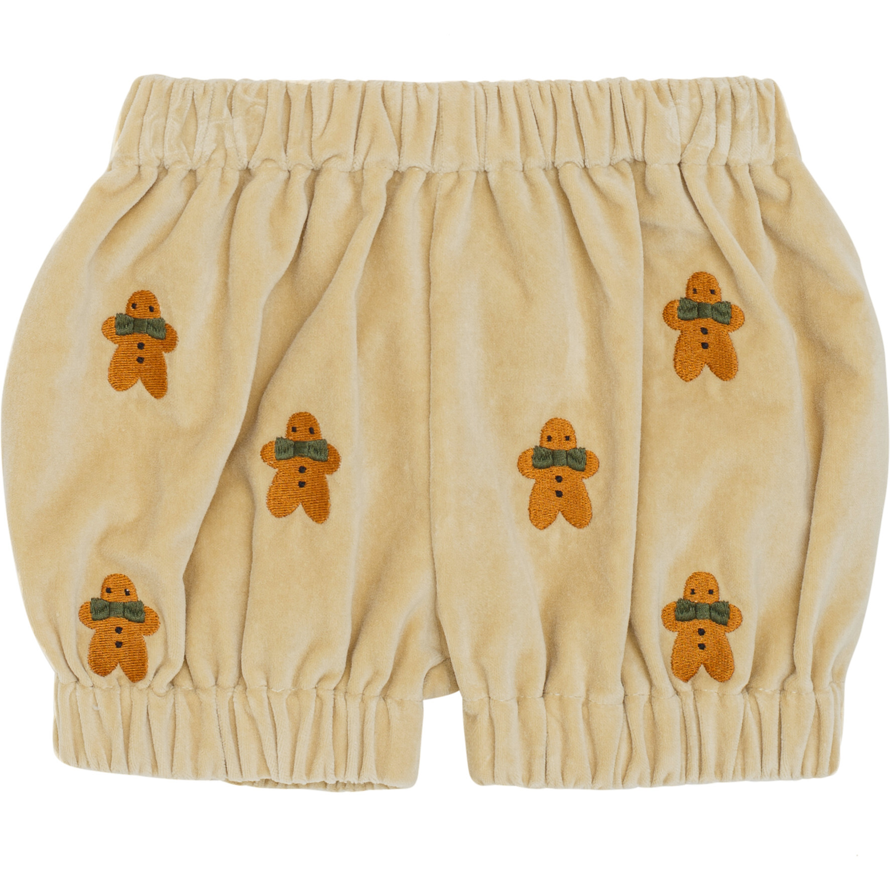 Azizie Gingerbreads Embroidered Elastic Waistband Bloomers, Biscuit - Bloomers - 1