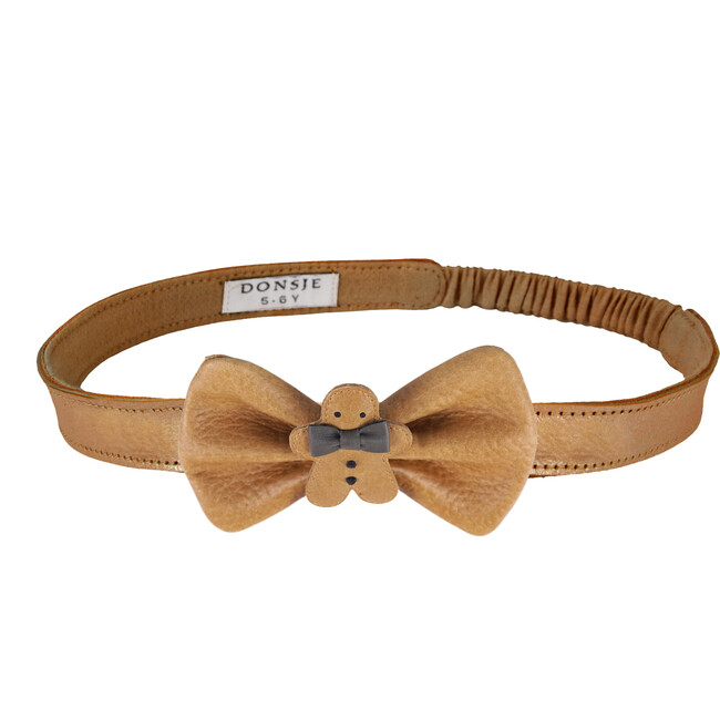 Banoe Grain Leather Gingerbread Headband, Toast