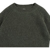 Garie Knit Crew Neck Long Sleeve Sweater, Forest Green Melange - Sweaters - 4