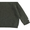 Garie Knit Crew Neck Long Sleeve Sweater, Forest Green Melange - Sweaters - 6