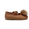 Izebella Sheep Leather Elastic Strap Ballerinas, Walnut - Mary Janes - 4