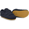 Jacx Nubuck Leather Fringe Detail Elastic Slip-On Shoes, Navy - Slip Ons - 6