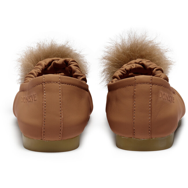 Izebella Sheep Leather Elastic Strap Ballerinas, Walnut - Mary Janes - 6