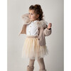 Dannae Tulle Collar Long Sleeve Front Button Jacket, Vintage Rose - Jackets - 2