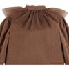 Dannae Tulle Collar Long Sleeve Front Button Jacket, Clay - Jackets - 5