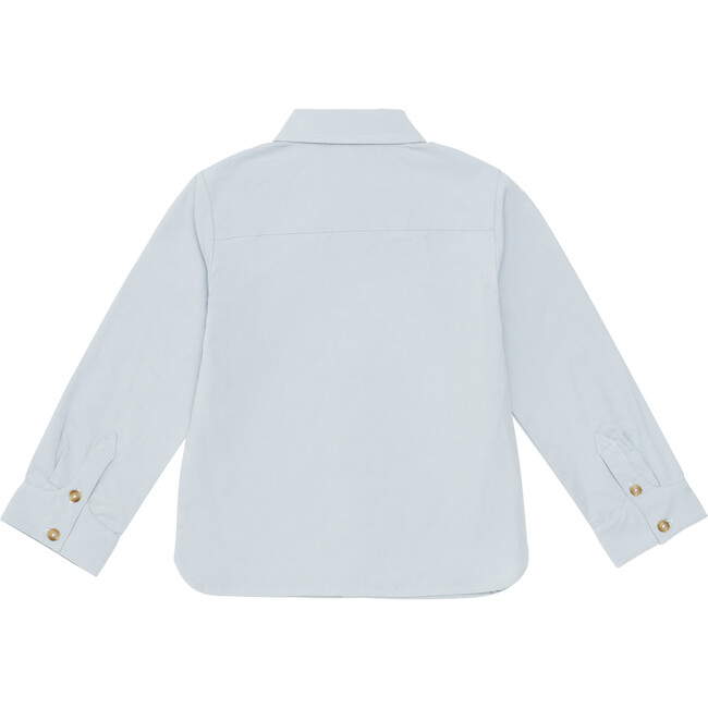 Bellare Classic Collar Long Sleeve Front Button Shirt, Ice Blue - Shirts - 3