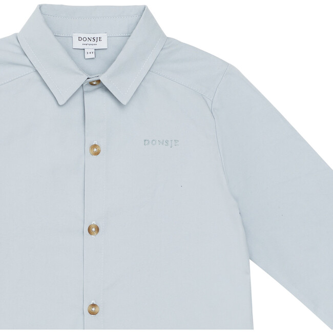 Bellare Classic Collar Long Sleeve Front Button Shirt, Ice Blue - Shirts - 4