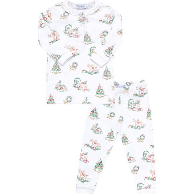 Girl Christmas Toile Pajamas