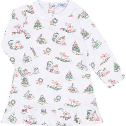 Christmas Toile Long Sleeve Playtime Dress