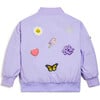 Patched Nylon Bomber Jacket, Lilac - Jackets - 2