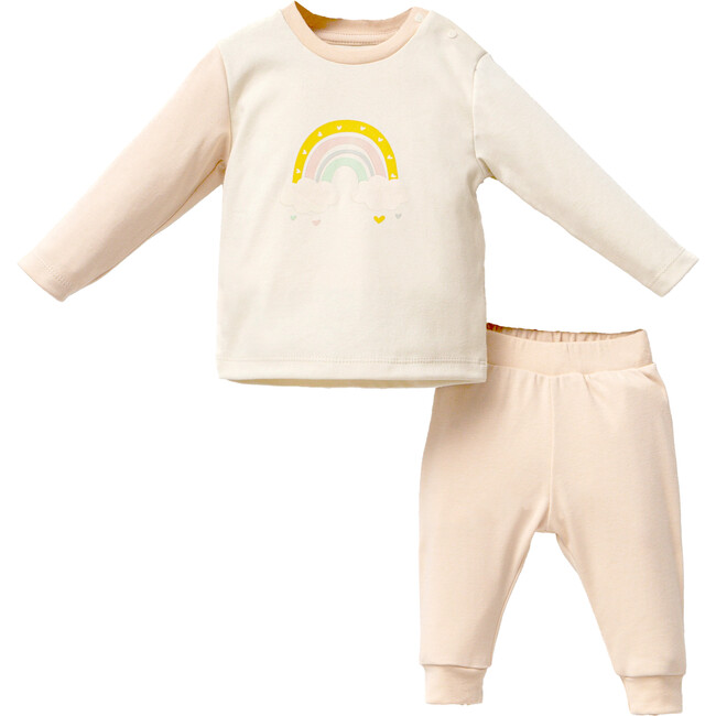 Rainbow Graphic Outfit, Peach