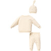 Star Print Outfit & Hat, Beige - Mixed Apparel Set - 3