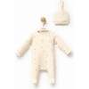 Star Print Babygrow & Hat, Cream - Footie Pajamas - 4