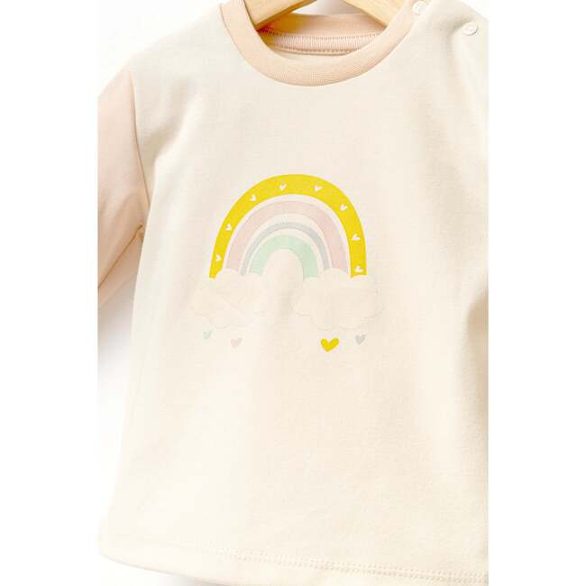 Rainbow Graphic Outfit, Peach - Mixed Apparel Set - 3