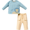 Lion Graphic Outfit, Blue - Mixed Apparel Set - 1 - thumbnail