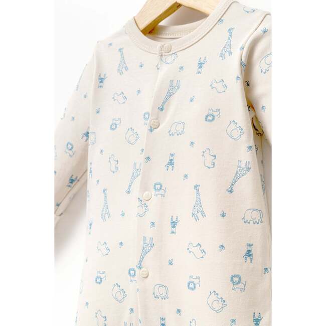 Safari Print Babygrow & Hat, Cream - Footie Pajamas - 3