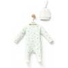 Pumpkin Print Babygrow & Hat, Mint - Footie Pajamas - 4