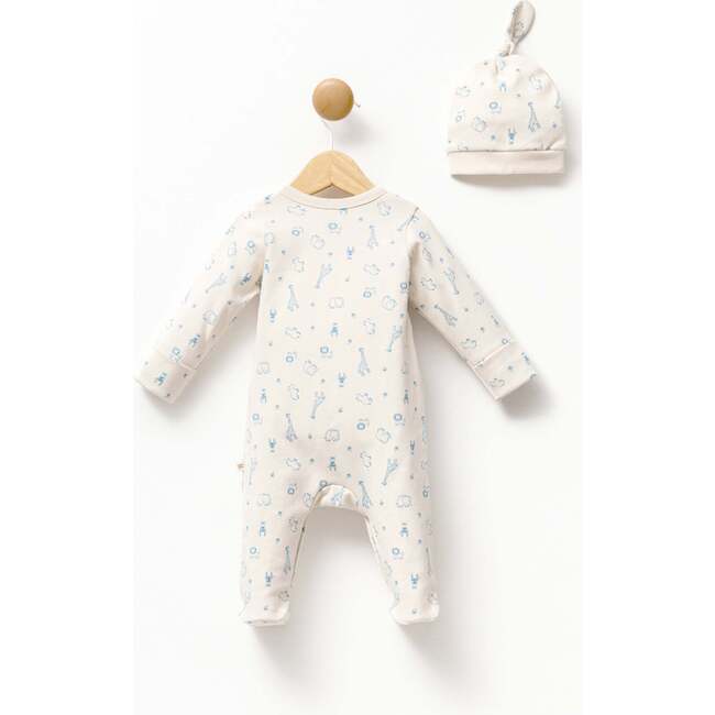 Safari Print Babygrow & Hat, Cream - Footie Pajamas - 5