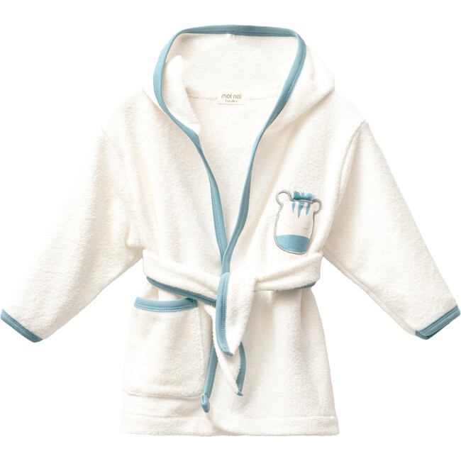 Zebra Graphic Bathrobe, Ivory