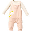 Giraffe Overalls Outfit, Peach - Mixed Apparel Set - 1 - thumbnail