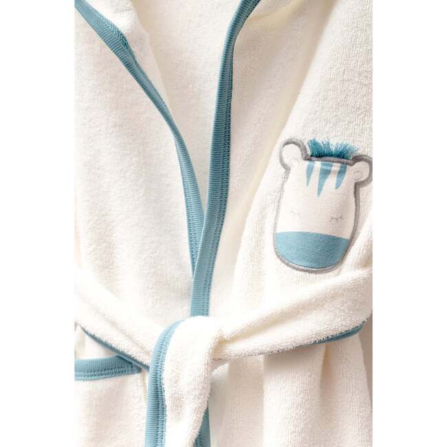 Zebra Graphic Bathrobe, Ivory - Bathrobes - 2