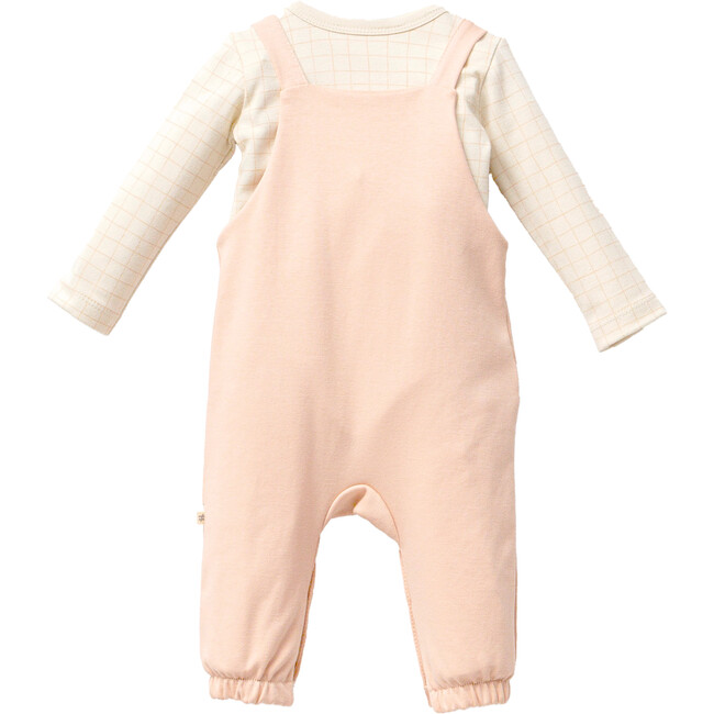 Giraffe Overalls Outfit, Peach - Mixed Apparel Set - 2