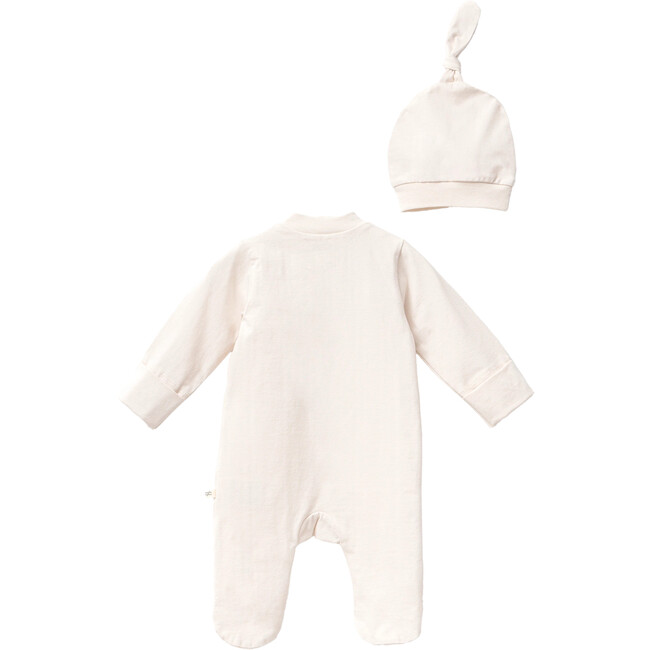 First Graphic Babygrow & Hat, Cream - Footie Pajamas - 2