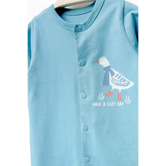 Goose Graphic Babygrow & Hat, Blue - Footie Pajamas - 3