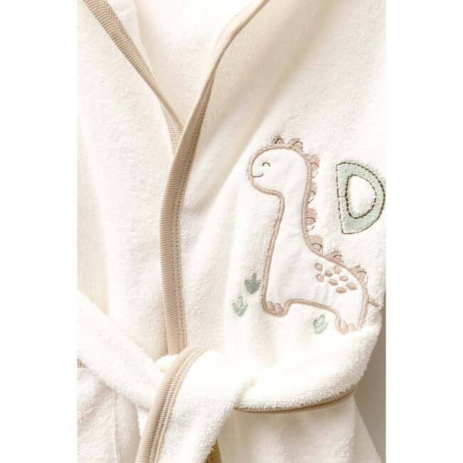 Dino Graphic Bathrobe, Ivory - Bathrobes - 2