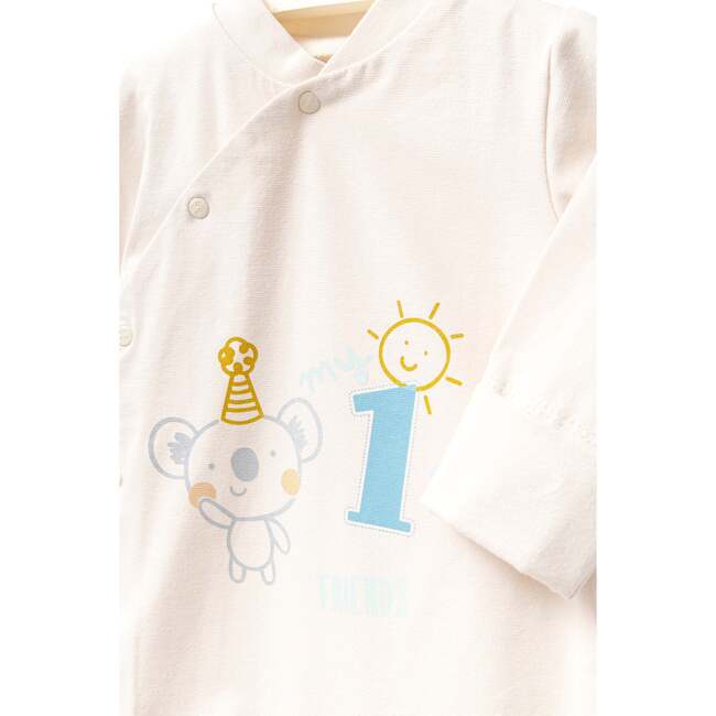 First Graphic Babygrow & Hat, Cream - Footie Pajamas - 3