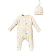 Animal Print Babygrow & Hat, Cream - Footie Pajamas - 1 - thumbnail