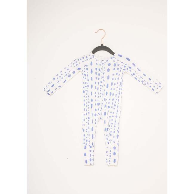 Dalmatian Dot Sleep Romper, French Blue