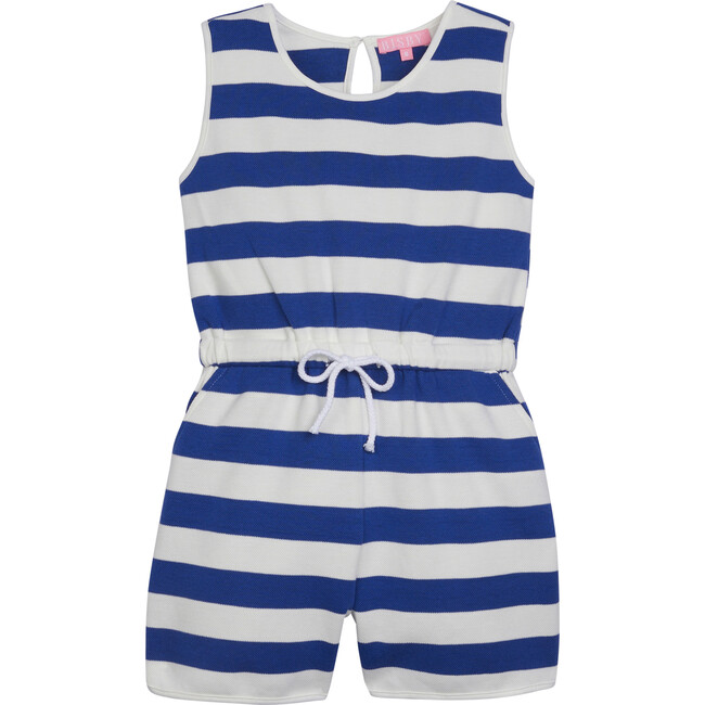 Rugby Romper, Blue & White Stripe