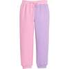 Color Block Elastic Waist Drawstring Jogger, Pink & Lilac - Pants - 1 - thumbnail