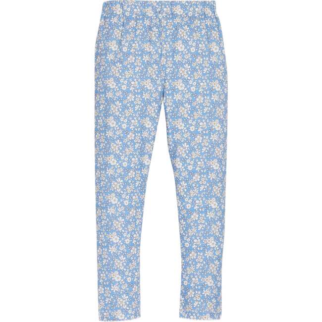 Soft Stretchy Pull-On Leggings, Roland Floral Blue