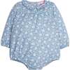 Caroline Ruffle Collar 3-Quarter Sleeve Bubble, Bedford Gardens Blue - Onesies - 1 - thumbnail