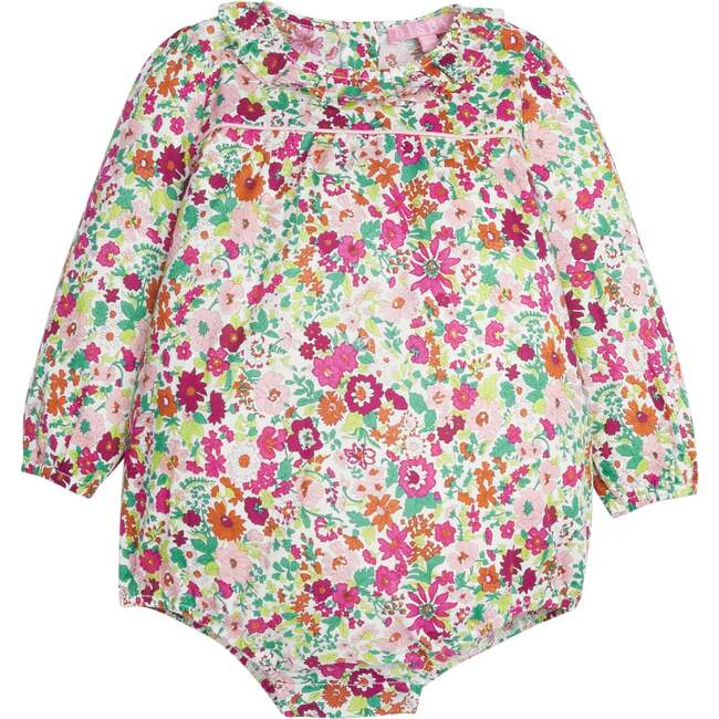 Caroline Ruffle Collar 3-Quarter Sleeve Bubble, Magenta Floral