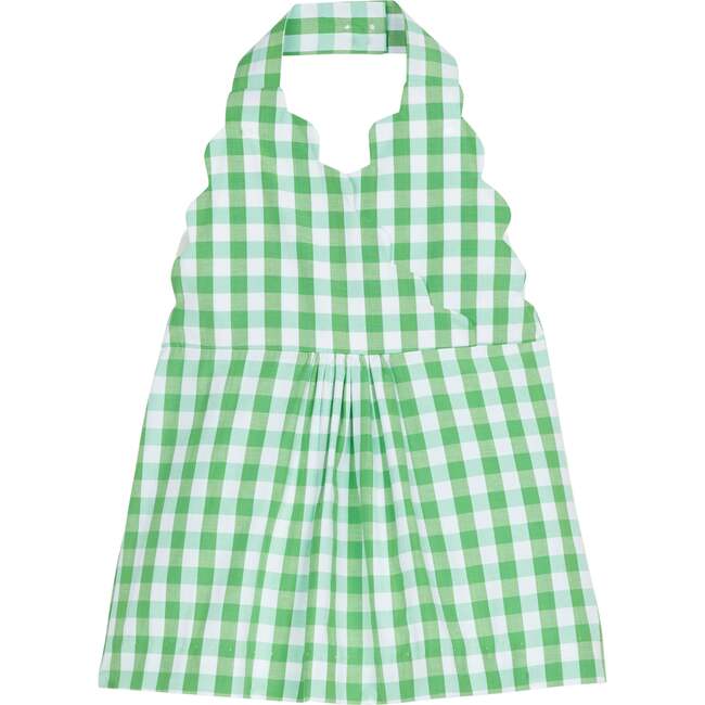 Scallop Halter Top, Green Hills Check