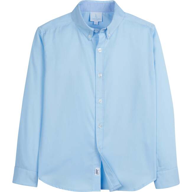 Button Down Shirt, Light Blue Pique