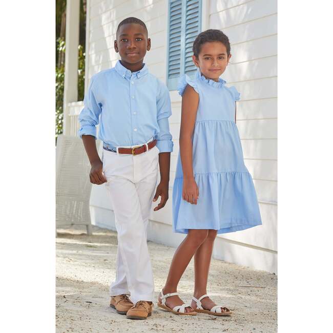 Button Down Shirt, Light Blue Pique - Button Downs - 2