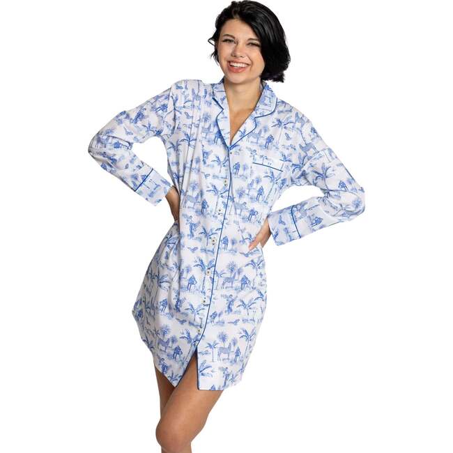 Women's Skydog Blue Night Shirt - Pajamas - 2