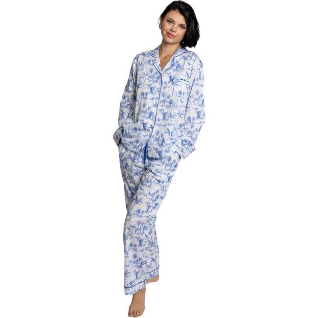 Women's Skydog Blue Long PJ Set - Pajamas - 4