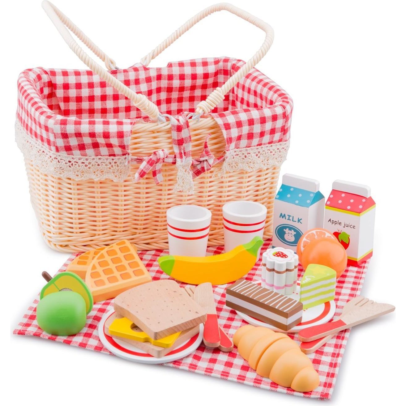 New Classic Toys Picnic Basket Set 27 pieces - Woodens - 1