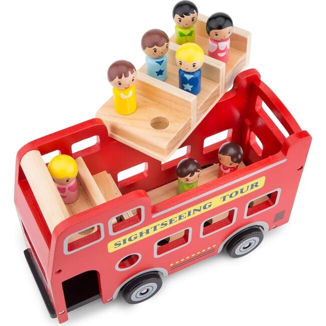 New Classic Toys City Tour Bus with 9 Play Figures - Woodens - 4