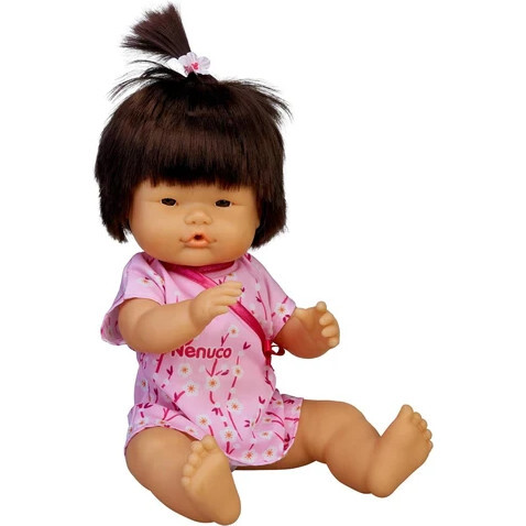 Nenucos of the World Asian Baby Doll with Dark Brown Hair and Brown Eyes - Dolls - 2