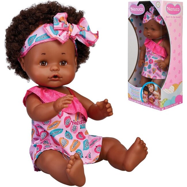 Nenuco of The World African Baby Doll with Curly Brown Hair and Brown Eyes