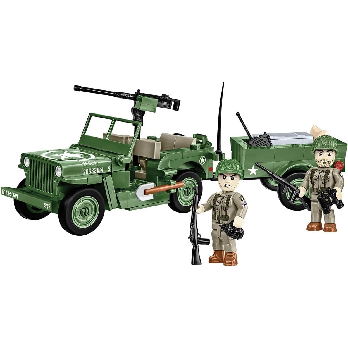 COBI Historical Collection WWII JEEP Willys MB Vehicle with Trailer - Blocks - 1