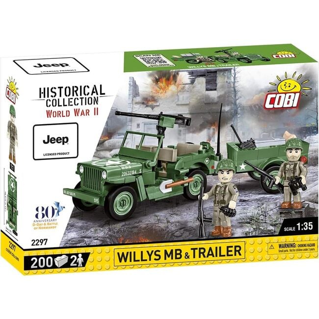 COBI Historical Collection WWII JEEP Willys MB Vehicle with Trailer - Blocks - 2