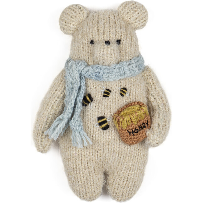 Hand Embroidered Honey Bear, Natural